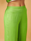 Women Green Gota Embroidered Kurta With Pants
