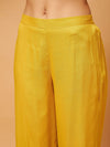 Women Yellow Gota Embroidered Kurta With Pants
