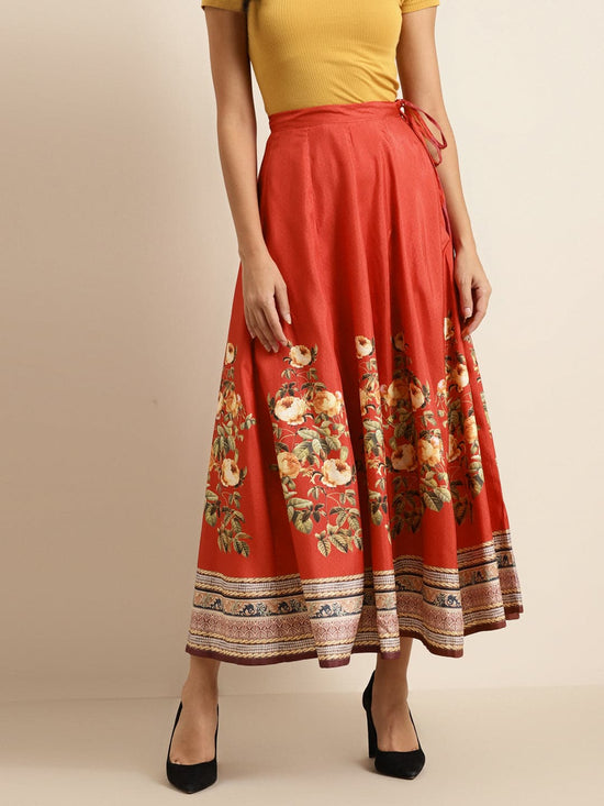 Red Floral Kali Skirt