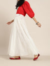 White Zari Tassels Anarkali Skirt