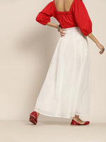 White Zari Tassels Anarkali Skirt