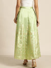 Mint Green Foil Print Anarkali Skirt