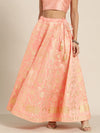 Peach Foil Print Anarkali Skirt