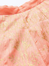 Peach Foil Print Anarkali Skirt