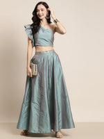 Sea Green Embroidered Waistband Anarkali Skirt