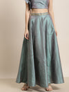 Sea Green Embroidered Waistband Anarkali Skirt