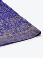 Royal Blue Foil Paisley Anarkali Skirt