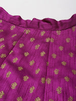 Purple Foil Paisley Anarkali Skirt