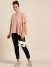 Baked Pink Kimono Sleeve Boxy Top