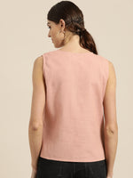 Baked Pink Wrap Sleeveless Top