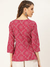 Fuchsia Bandhej Angrakha Top