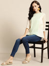 Pista Green & White Organdy Top