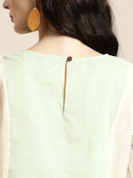 Pista Green & White Organdy Top