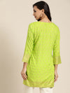 Neon Green Foil Print Liva Tunic