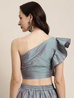 Sea Green One Shoulder Crop Top