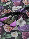 Black & Lilac Floral Short Kaftan Top