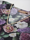 Black & Lilac Floral Short Kaftan Top