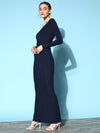 Veni Vidi Vici Navy Bodycon Maxi Dress