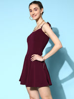 Veni Vidi Vici Maroon Bustier Dress