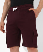 Men's Solid Maroon Regular Fit Casual Shorts