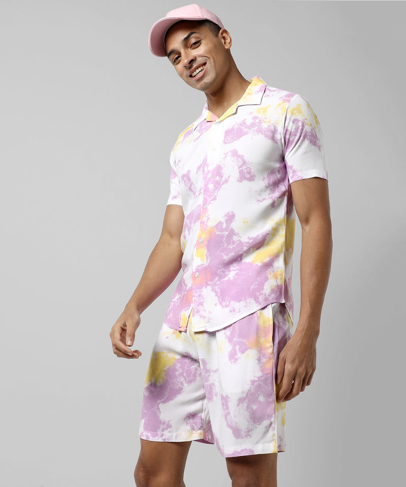 Men's Multicolour Printed Regular Fit Co-Ords Set