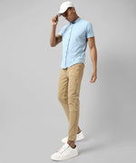 Men's Solid Light Blue Regular Fit Casual Shirt