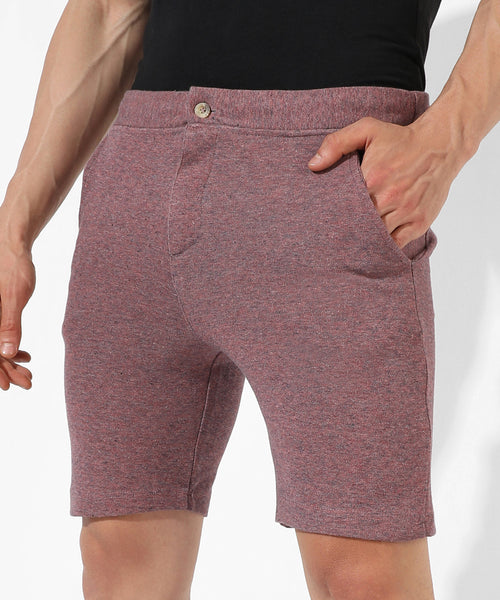 Men's Solid Brown Regular Fit Casual Shorts