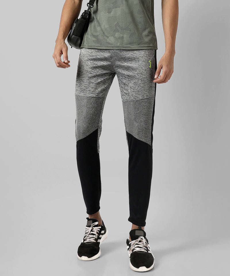 Men's Grey Colourblocked Regular Fit Trackpants