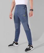 Men's Navy Blue Textured Regular Fit Trackpants
