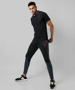 Men's Solid Black Regular Fit Trackpants