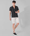 Men's Black Striped Regular Fit Casual Shirt