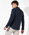 Men's Solid Navy Blue Regular Fit Casual Shirt