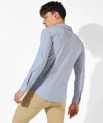 Men's Solid Light Grey Regular Fit Casual Shirt