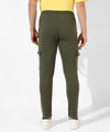 Men's Olive Green Striped Regular Fit Trackpants