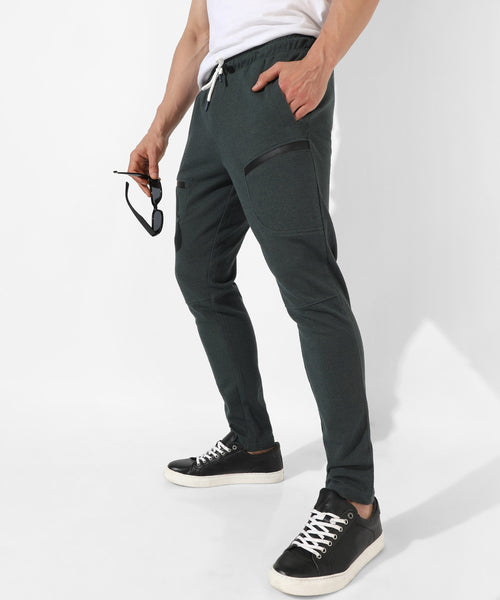 Men's Solid Charcoal Grey Regular Fit Trackpants