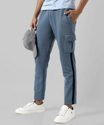 Men's Solid Blue Regular Fit Trackpants