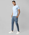 Men's Solid Blue Regular Fit Trackpants