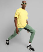 Men's Solid Sage Green Regular Fit Trackpants