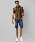 Men's Striped Multicolour Regular Fit Casual T-Shirt