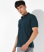 Men's Solid Navy Blue Regular Fit Casual T-Shirt