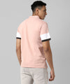 Men's Solid Peach Regular Fit Casual T-Shirt