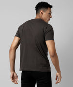 Men's Grey Colourblocked Regular Fit Casual T-Shirt
