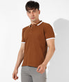 Men's Solid Brown Regular Fit Casual T-Shirt