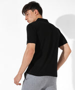 Men's Solid Black Regular Fit Casual T-Shirt