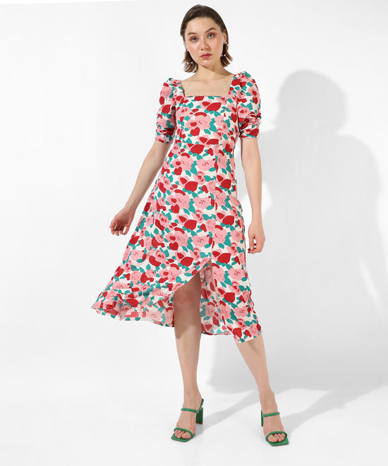 Women's Printed Multicolour Regular Fit Dress