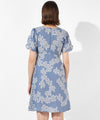 Women's Blue Printed Regular Fit Dress