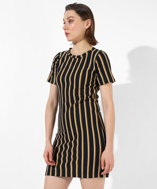 Women's Multicolor Striped Regular Fit Dress