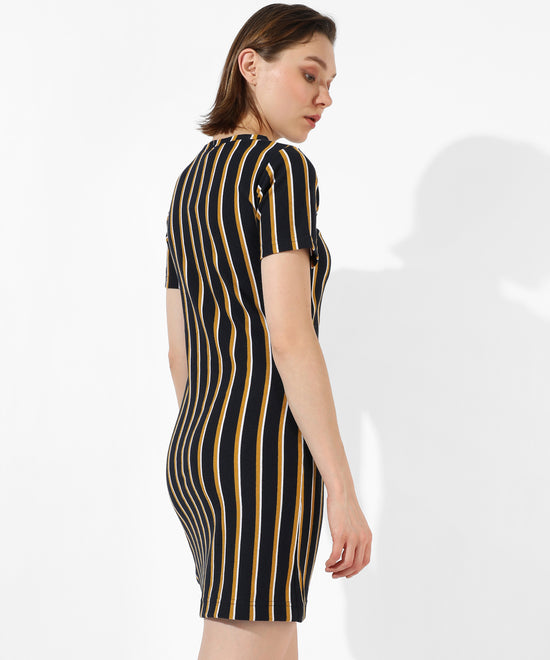 Women's Multicolor Striped Regular Fit Dress