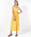 Women's Solid Yellow Regular Fit Dress