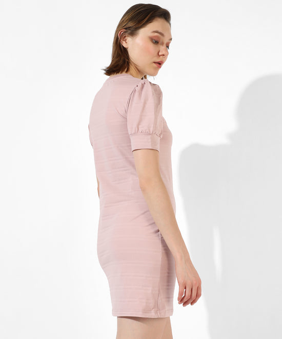 Women's Pink Printed Regular Fit Dress